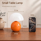 Dawnwake Mushroom Lamp Table Lamp for Bedroom,Desk Bedside Small Lamps for Living Room Night Stands,Mushroom Decor Cute Mini Modern Mid Century Lamps,Unique Aesthetic Home Living Room Decor(Orange)