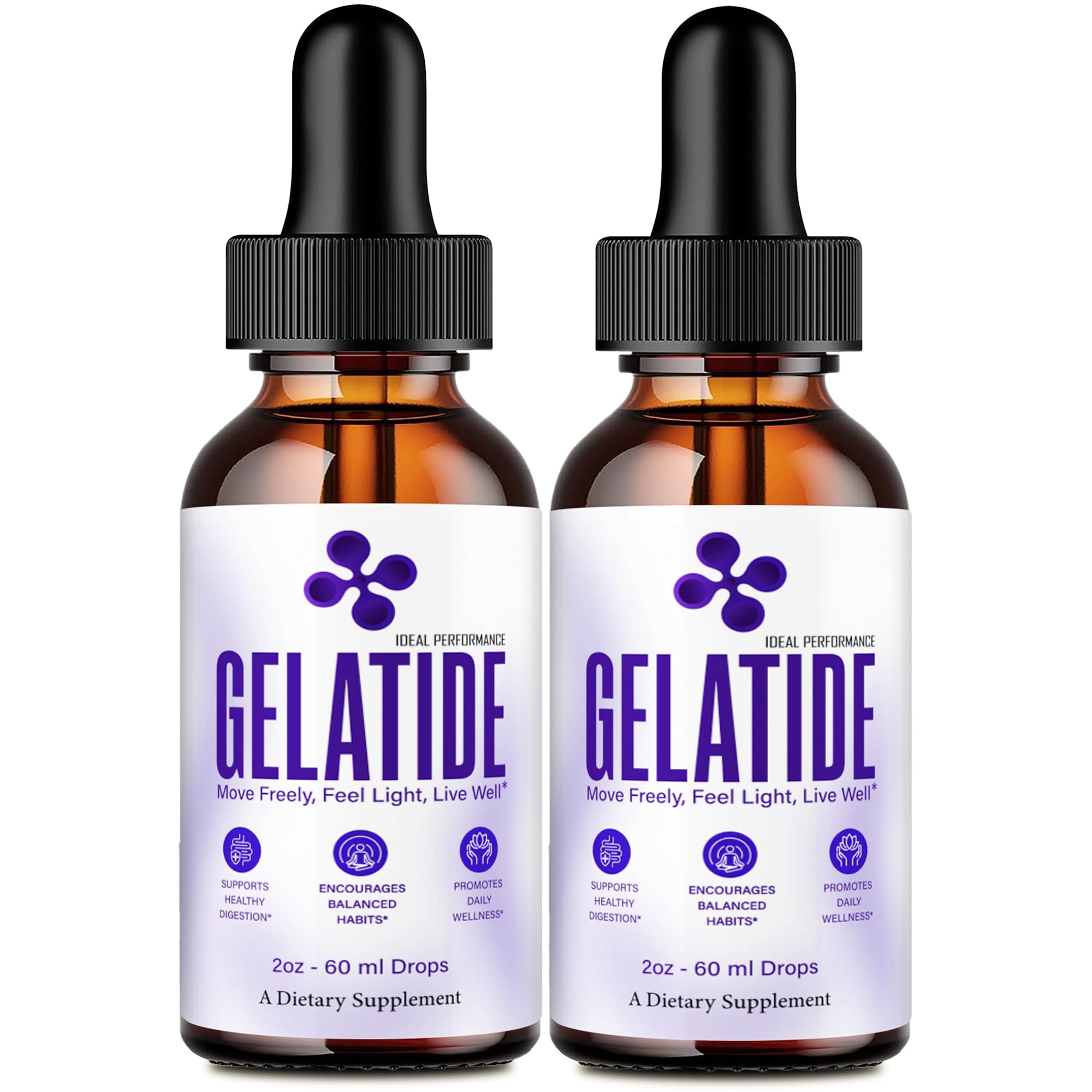 Gelatide Drops, Official Gelatide Supplement Droppers - Maximum Strength, All Natural Keto Liquid Droppers, Advanced Formula Sustain Active Lifestyle & Fitness Goals, Gela Tide Drops Reviews (2 Pack)