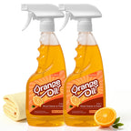 Alofoyo 2-in-1 Furniture Polish Wood Cleaner - 2Pack Natural Orange Oil Spray Protect Wood Surface Safely, Enhanced Furniture Restorer Finish Cabinets, Tables, Antique, Floor, 32oz Total