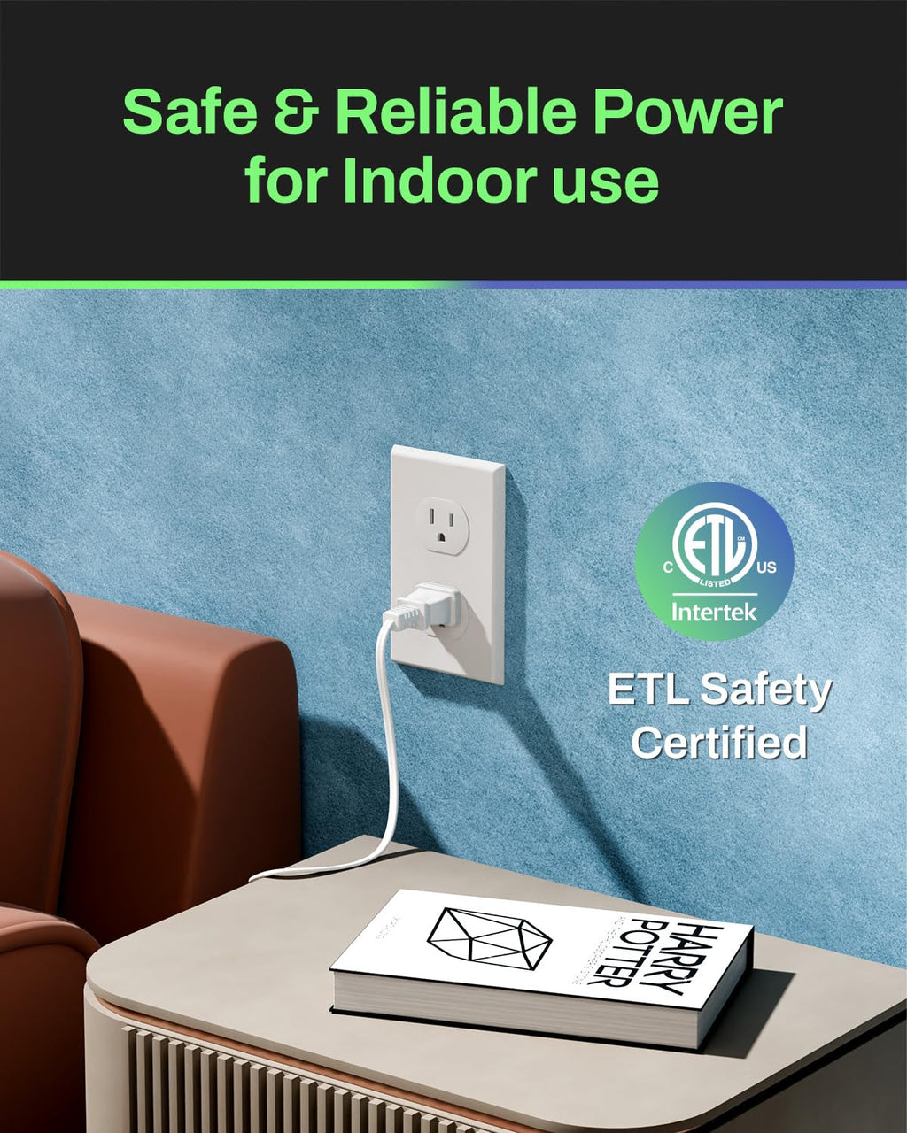 BN-LINK 3-Outlet Indoor Extension Cord, 6/9/12 ft Variety 3-Pack, 16/2 SPT-2, 2 Prong Polarized Plug, White Household Power Cord for Home, Office & Holiday Decorations