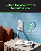 BN-LINK 3-Outlet Indoor Extension Cord, 6/9/12 ft Variety 3-Pack, 16/2 SPT-2, 2 Prong Polarized Plug, White Household Power Cord for Home, Office & Holiday Decorations