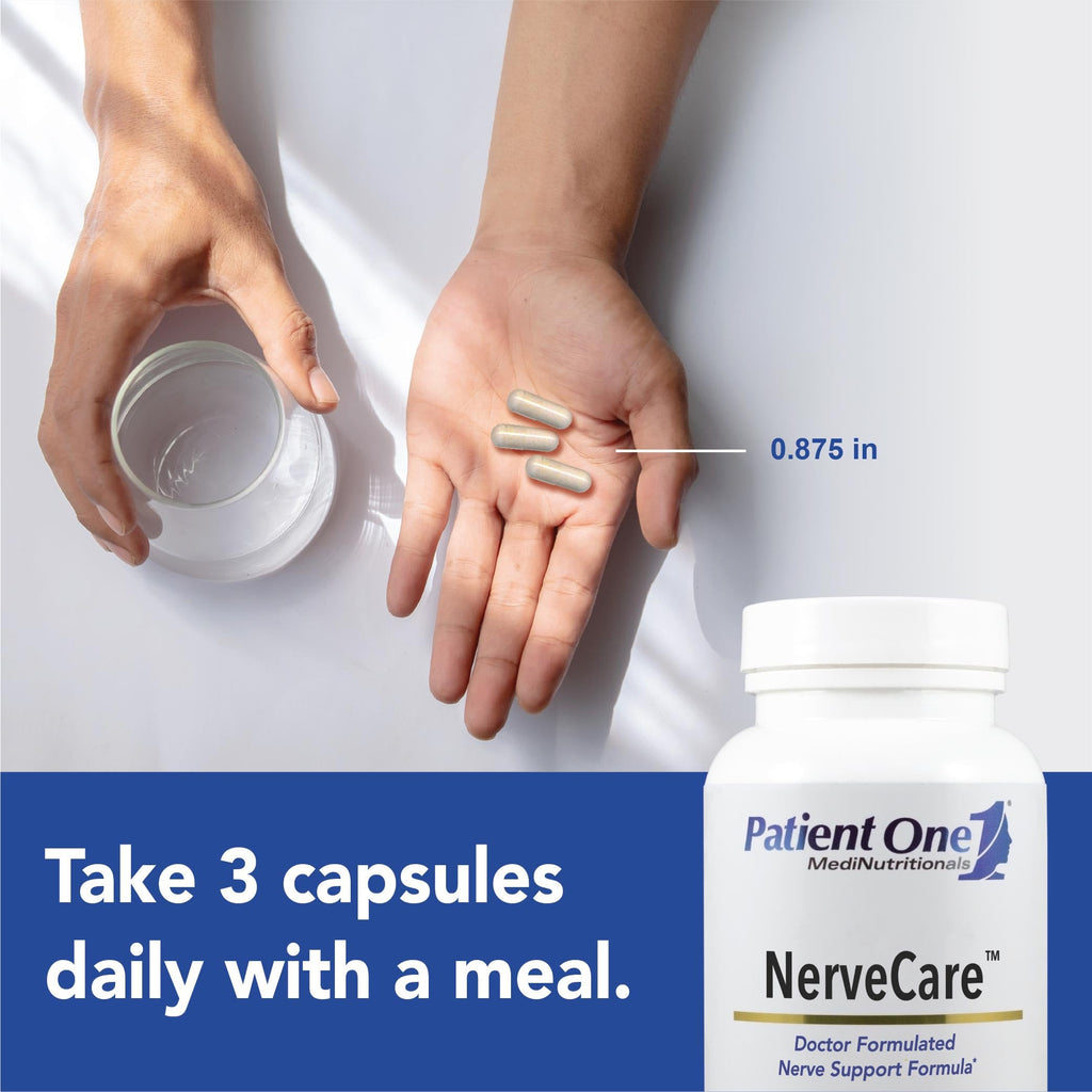 Patient One NerveCare | Supplement to Support Nerve and Vascular Health* | With Alpha Lipoic Acid, Vitamin B12, ALC and Benfotiamine | 90 Capsules