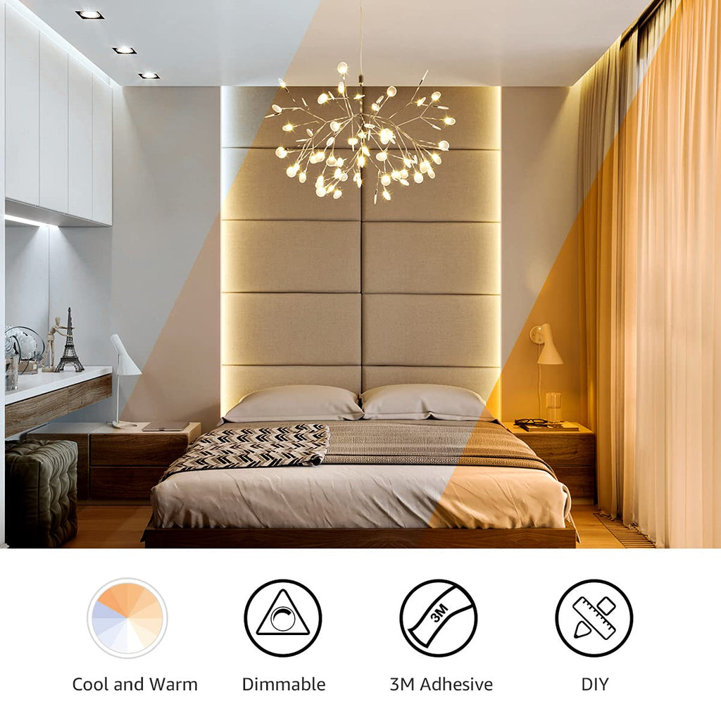 Lepro LED Tunable White Strip Light, Warm to Cool White, 16.4ft Dimmable Bright LED Tape Lights, 300 LEDs 2835, Strong 3M Adhesive, Not Cuttable, Suitable for Christmas Decorations, Home, Bedroom