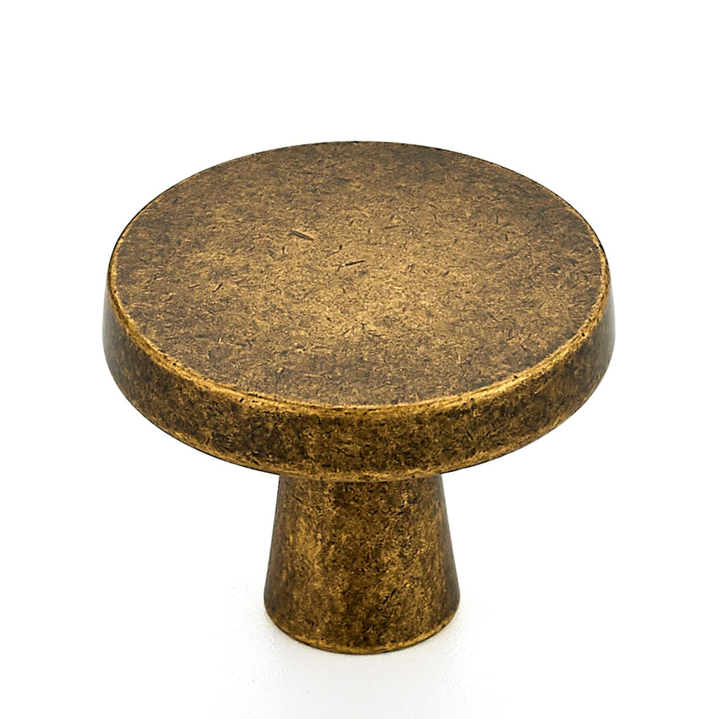Ravinte 15 Pack Drawer Pulls 1-1/4 Inch Kitchen Cabinet Knobs Solid Round Dresser Drawer Knobs Antique Brass Dresser Knobs Drawer Knobs Simple Cabinet Hardware for Cupboard Drawer Pulls