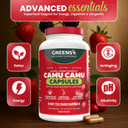 Greens+ SuperFruit Supplement, Amazon Camu Berry with Vitamins & Minerals, High ORAC Antioxidants, 400mg Natural Vitamin C, 120 Veggie Capsules