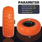 【UPGRADED】4.10 3.50-4 Tire and Wheel, 10 Inch Flat Free Tires