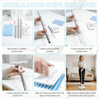 Snap Grip Mini Mop, Zero Touch MiniMop, Disposable Clip Mopstick Reusable Cloths, Retractable Gap Dust Cleaner Flat Mops with Locking Head & Sweeping Cloths (1*mop+5*Cloth)
