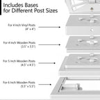 Davinci Lighting Renaissance Solar Outdoor Post Cap Lights - Includes Bases for 4x4 5x5 6x6 Posts - Bright LED Light - Pearl White (12 Pack)