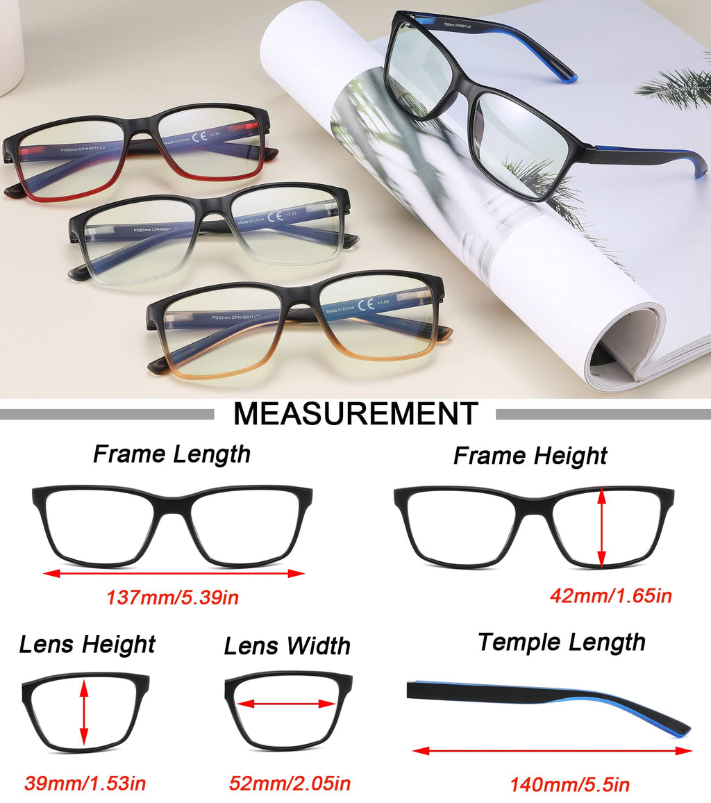 Reading Glasses for Men 4-Pack Stylish Computer Readers with Spring Hinges, Anti Glare/Eye Strain Filter UV Ray Blue Light Blocking Two-Tone Reader Eyeglasses,+1.0 Magnification Strength