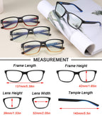 Reading Glasses for Men 4-Pack Stylish Computer Readers with Spring Hinges, Anti Glare/Eye Strain Filter UV Ray Blue Light Blocking Two-Tone Reader Eyeglasses,+1.0 Magnification Strength