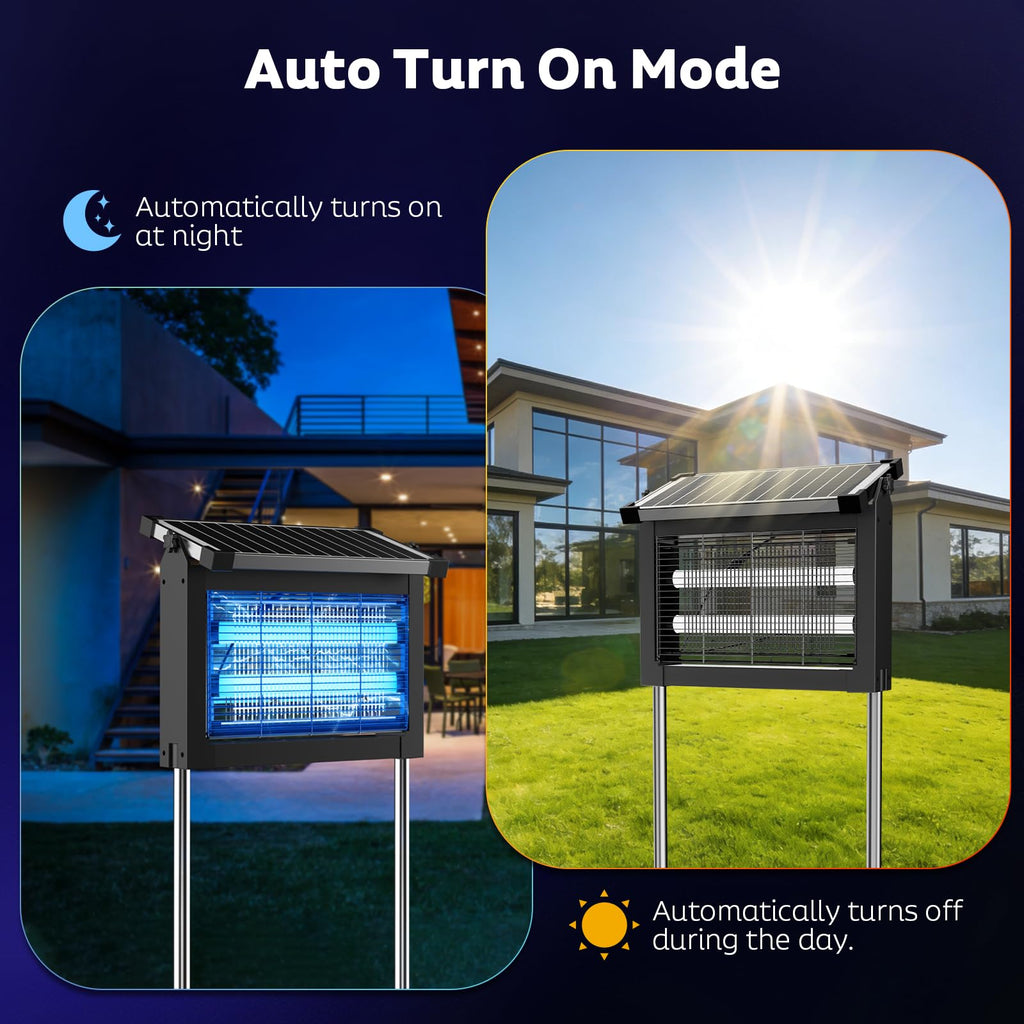 OnBeam Solar Bug Zapper Outdoor, 4500V Mosquito Zapper Fly Trap for Patio