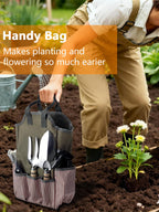 Garden Tools Set – 11-PCs Heavy Duty Gardening Kit, Stainless Steel Tools with Wooden Handles, Canvas Tote Bag, Gloves & Watering Can – Gardening Tools Gift for Women, Beginners, Patio & Backyard Use