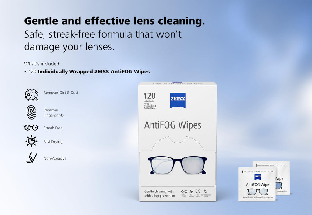 ZEISS AntiFOG wipes, 120 count