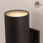 mirrea Modern Outdoor Porch Light Patio Light in 2 Lights with Aluminum Cylinder and Tempered Glass Cover Waterproof Wall Sconce 2 Pack (Oil Rubbed Bronze)