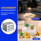 SRENMSMT Heavy Duty Magnets, 15x3mm Neodymium Magnets for Crafts, 80 Pack