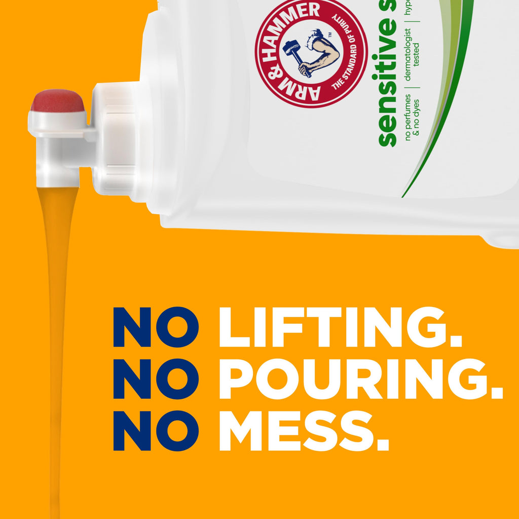 ARM & HAMMER Sensitive Skin Free & Clear, 140 Loads Liquid Laundry Detergent, 140 Fl oz