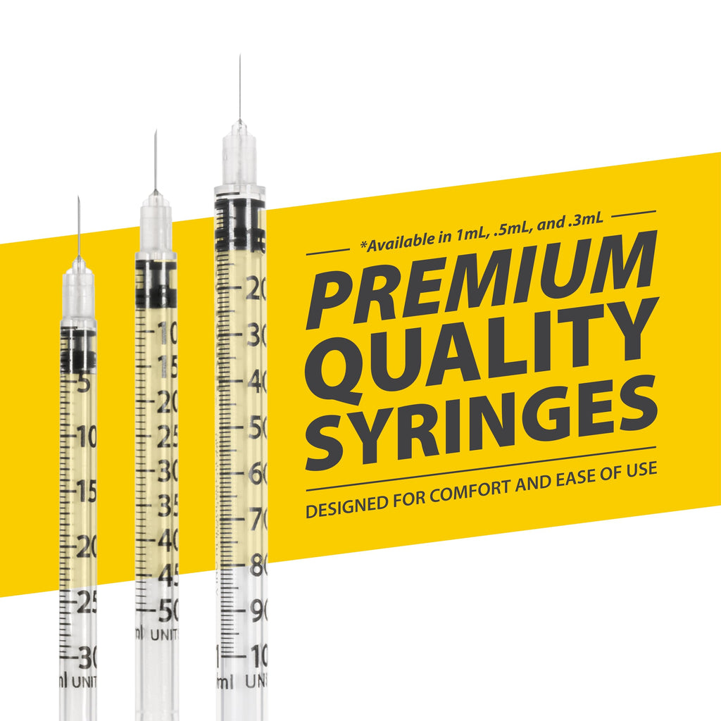 EasyTouch U-100 Insulin Syringes (31G 1.0cc 5/16") - 100ct.