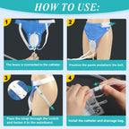 Urine Collection Bag Condom Catheters for Men Reusable Portable Wearable Urinary Drainage with 2 Urine Catheter Bag System (Blue-Elderly Men)