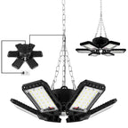 Aoretic LED Garage Lights 2 Pack -180W, 18000LM 6500K Led Shop Light with 6+1 Deformable Panels, Basement Barn Light Garages Ceiling Lights, E26/E27 for Garage, Warehouse, Shop, Basement