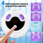 Upgraded Ultrasonic Retainer Cleaner Machine, 48kHz Ultrasonic Dentures Cleaner for Mouth Guards, Braces, Aligner, Toothbrush & Jewelry, 200ML Capacity, White