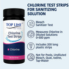 200 Chlorine Test Strips for Food Service 0-500 ppm (Value Pack) - Bleach Sanitizer Test Strips Food Service - Sanitizer Testing Strip - Chlorine Tester - Restaurant Supplies
