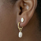Kendra Scott Willa 14k Gold-Plated Pearl Huggie Earrings in White Pearl, Fashion Jewelry for Women