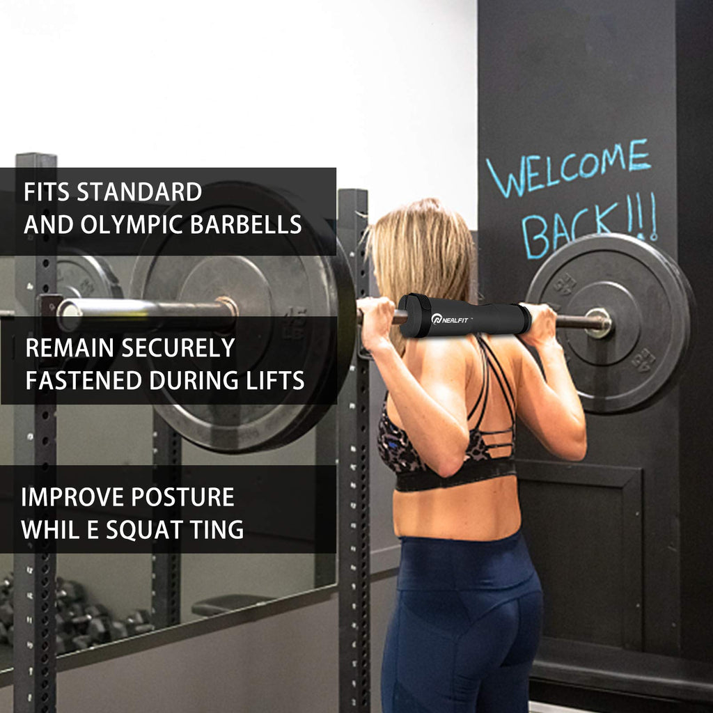 NEALFIT Barbell Pad Squat Pad for Squats���Squat Bar Pad���Great for Weightlifting,Lunges and Hip Thrusts���Foam Sponge Pad���Fit Standard and Olympic Bars Perfectly