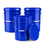 ePackageSupply 5 Gallon Bucket - Food Grade Bucket with Airtight Gasketed Tear Strip Lid, BPA-Free, Heavy-Duty 90 Mil HDPE Plastic Pail, Bulk Storage, Durable Container, Made in USA - Blue, 3 Packs