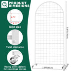 Asee'm Grid Wall Panels Display Stand 2.6' x 5.8' FT White Movable Wire Grid Wall Display Rack Heavy Floorstanding Detachable Girdwall Panel with T-Base for Craft Show Rack, Retail Displays 1PCS