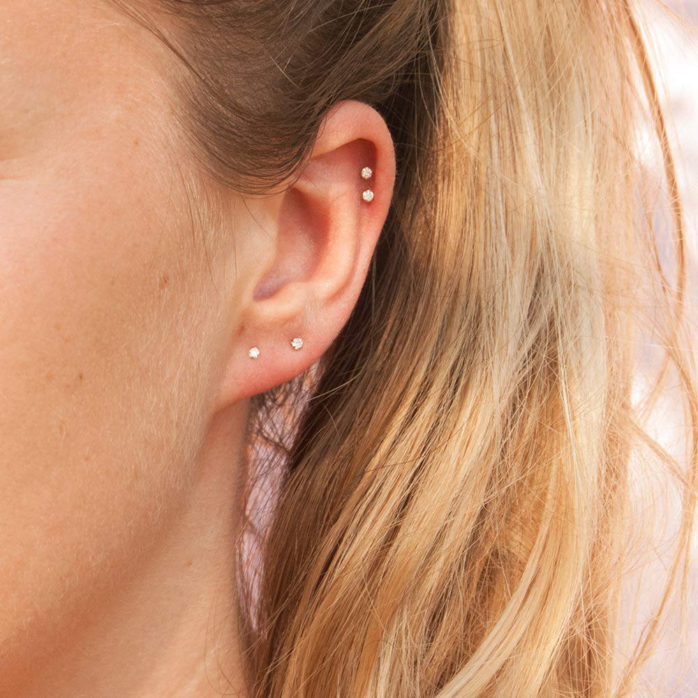 Sllaiss 925 Sterling Silver Stud Earrings for Women Long Post Earrings gold
