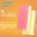 LAUNDRYLUX Scrub Sponge, Dual-Sided Temperature-Responsive Scrubber - Non-Scratch - Multipurpose Dish Sponges for Kitchens, Bathrooms, and Outdoor Use - 12 Pack