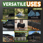 RAINDEWAY Extra Large Tarp 60x60, 8 Mil Thick, Black Tarps Heavy Duty Waterproof, UV Resistant, Cover with Metal Grommets and Reinforced Edges, Finished Size