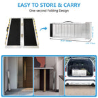 3FT Portable Wheelchair Ramp, Non-Slip Aluminum Folding Handicap Ramp, 800 LBS Capacity Door Threshold Ramps for Home Steps, Scooter Ramp for Car, Doorways, Curbs, Stairs, Cart, Wheel Chair Steps