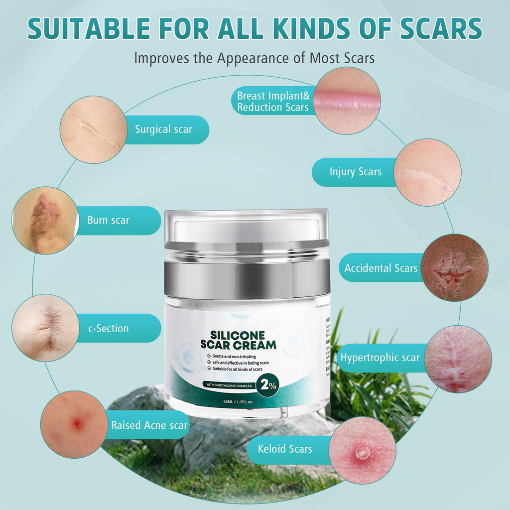 Pumkot Advanced Scar Cream, Silicone Gel for Scars, Professional Scar Removal Cream for Surgical Scars, Stretch Marks, Old and New Scars 1.7 oz(50ml)