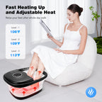 KNQZE Collapsible Foot Spa Bath with Heat & Remote Control, Bubble Massage, Temperature Control, Red Light (Black)