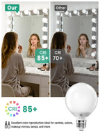 TJOY G25 LED Globe Light Bulbs, Vanity Light Bulb for Bathroom 40W Equivalent, 4000K Natural White E26 Base, Round Decorative Bulb for Vanity Makeup Mirror, CRI85+, 450LM, Non-Dimmable, UL, 4 Pack