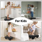 Adjustable Step Stool for Adults, Toddler Step Stools, 660 LBS Capacity Non-Slip Safety Step Platform for Elderly, Portable Stair Assist for Cars, Bedside, Kitchen, and Shower, Black