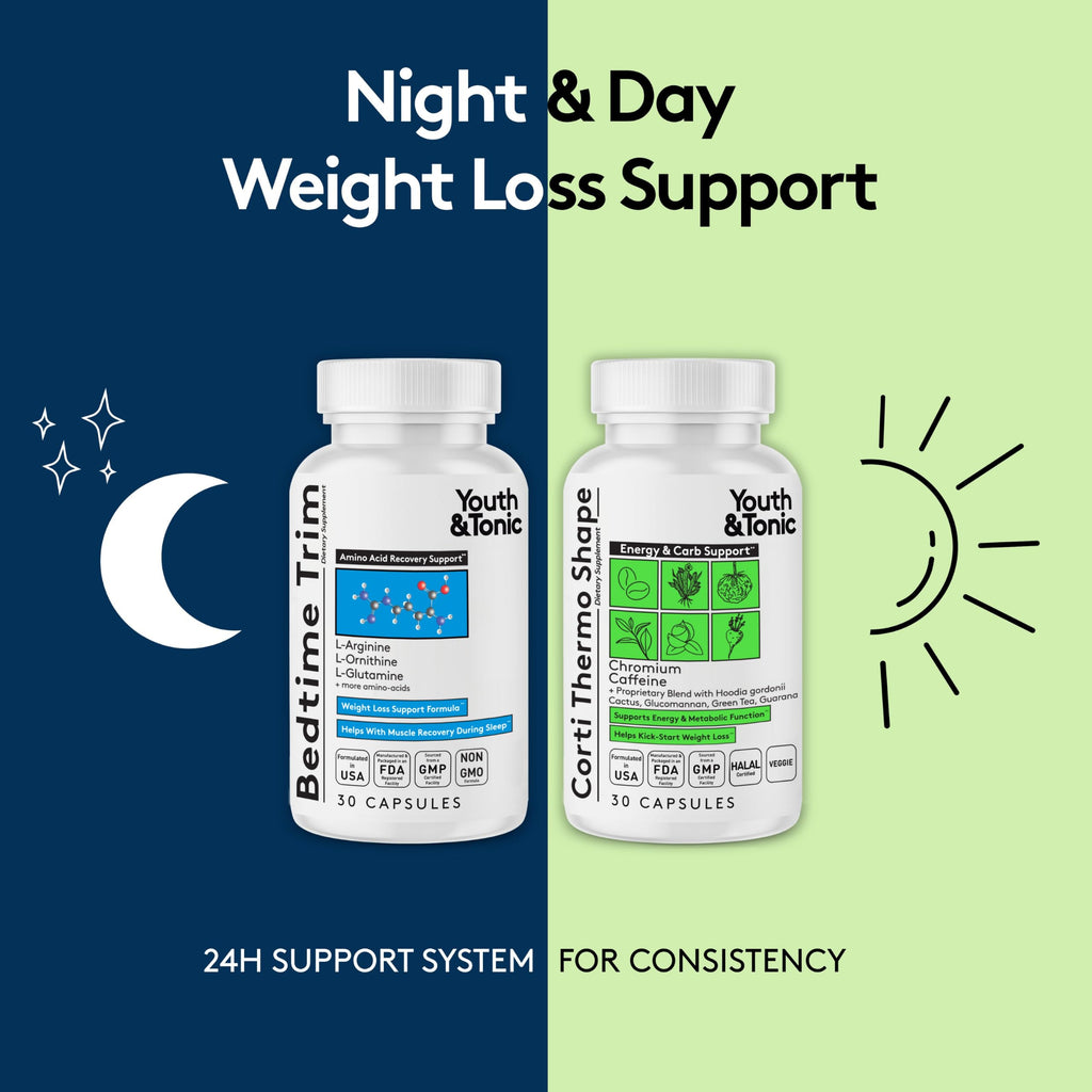 Youth & Tonic Bedtime Trim Weight Loss Pills, Nighttime Metabolism Support