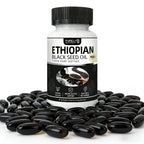 NHQNHQ Purely Nutrient Ethiopian Black Seed Oil, Ethiopian Black Seed Oil Softgels |4.64% Thymoquinone | Non-GMO, Gluten-Free,60 Capsules-1PCS