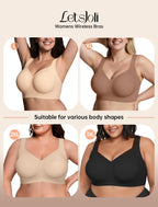 LetsJoli Jelly Bras for Women No Underwire Plus Size Push Up Supportive