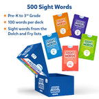 Skillmatics Flash Cards - 500 Sight Words for Preschool (Pre-K), Kindergarten, 1st, 2nd, 3rd Grade Gifts, Includes The Dolch & Fry Word List & 6 Unique Games