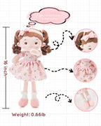 LeyaDoll Soft Baby Doll Toys (16''), My First Baby Rag Doll for 1 Year-Old Girl Birthday Gift, Christmas Plush Toys Gift for Toddler Kids Infants -Princess Breeze