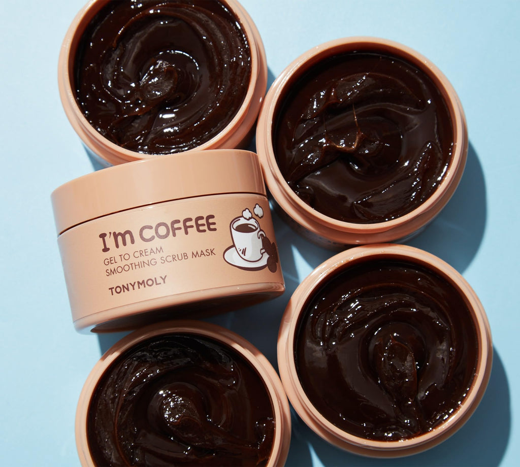 TONYMOLY I’m Coffee Gel-to-Cream Smoothing Scrub Mask – Gentle Exfoliating Face Mask with Coffee Grounds – Hydrates, Smooths & Softens Skin, 100ml