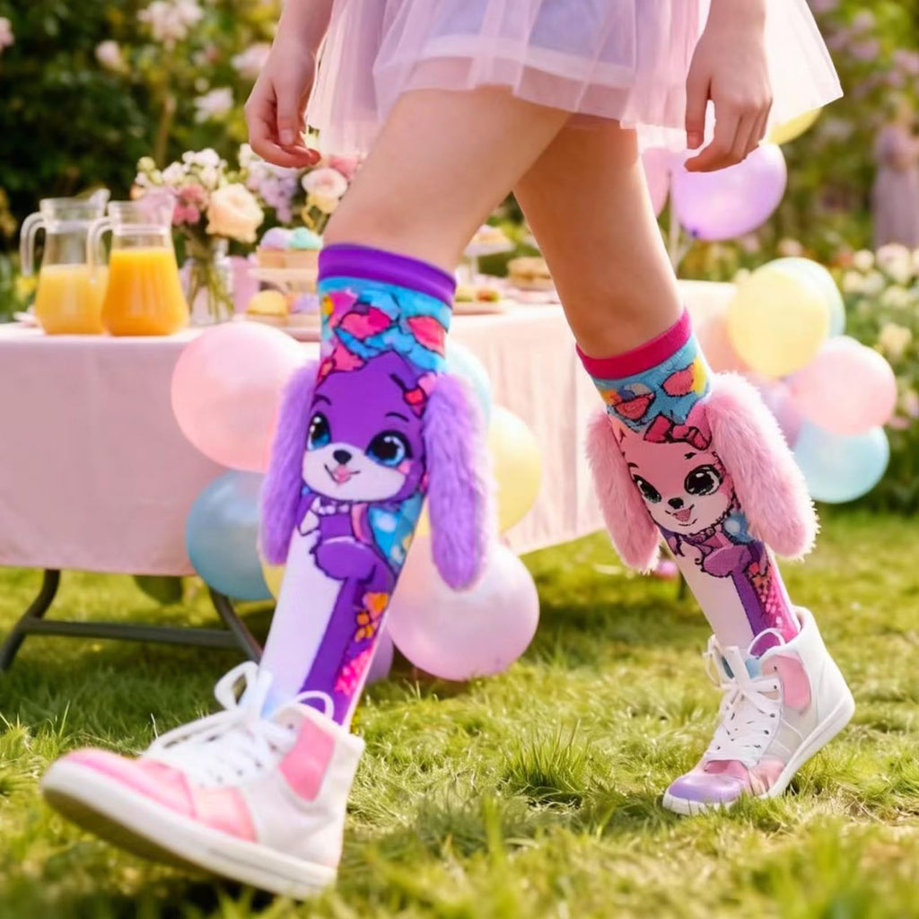 MITUN SEMI Crazy Socks for Kids Girls 3D Silly Wacky Funny Socks Knee High