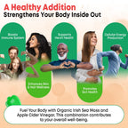 Vazatisi 2 Pack Apple Cider Vinegar Gummies, ACV with Sea Moss Gummies for Metabolism, Digestion, Detox, Gut & Immune Health, Apple Flavored -120 Count