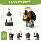 YDKOJGW 250 Anniversary USA Bald Eagle Garden Statue,Solar Garden Outdoor Statues Bald Eagle with Light, Lawn Decor Statue for Patio, Balcony, Yard Ornament,Home Decor Gift for Men Father