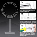 MIYADIVA Makeup Mirror, 30X Magnifying Mirror for Desk, 1X/30X Table Mirror with Stand, Double-Sided Vanity Mirror, Travel Makeup Mirror with Magnification, Desk Mirrors for Home and Office 8 in