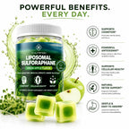 Liposmal Sulforaphane Gummies - Broccoli Sprouts Extract 755mg Total with Myrosinase, Glucoraphanin, and Green Tea Extract | Broccoli Sprout Supplement for Antioxidant, Detox & Cellular Health