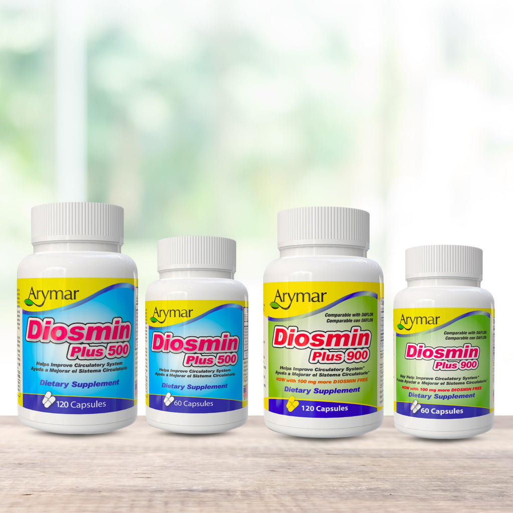 Arymar Diosmin Plus 500 - Circulatory System Support Supplement, 500mg, 120 Capsules