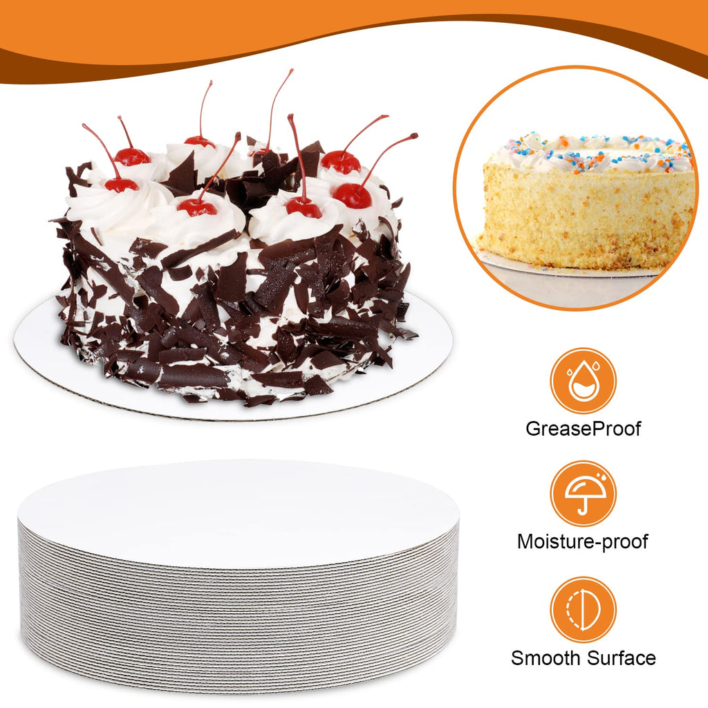 ZENOWICK 25-Packs Cake Boards 10 inch Round, White Cake Board Rounds
